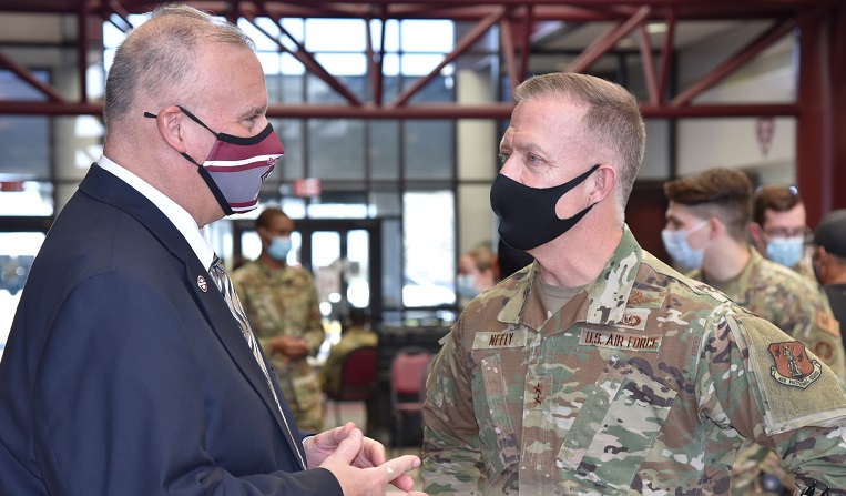 Major General Richard R. Neely, Adjutant General of the State of Illinois National Guard visits the campus of Shawnee Community College