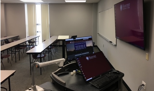 Picture of a typical classroom PC setup.